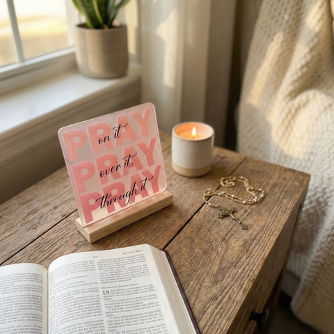 Complete Home Blessing Kit – Personalized Door Hanger + Prayer Plaque