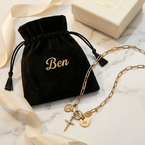 Personalized Catholic Cross Necklace – Stainless Steel Gold or Silver