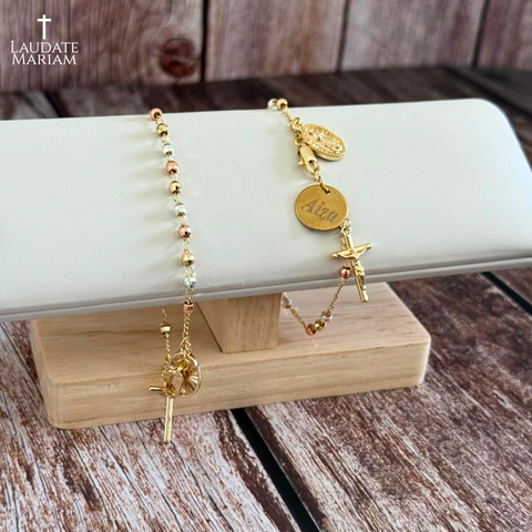 Personalized Our Lady of Guadalupe Bracelet with Cross