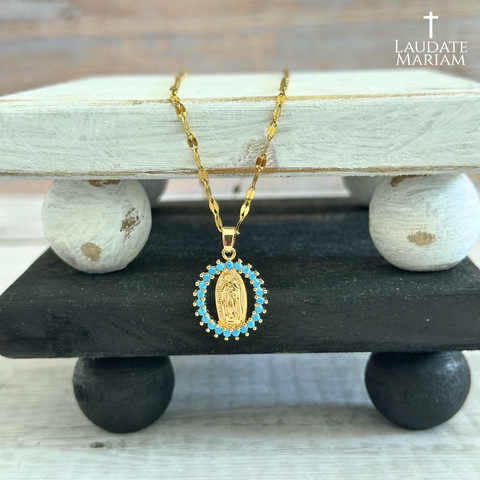 Our Lady of Guadalupe Necklace – Gold-Plated & Customizable Name Pendant