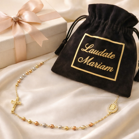 Our Lady of Guadalupe Tricolor 3-Decade Rosary Choker Necklace