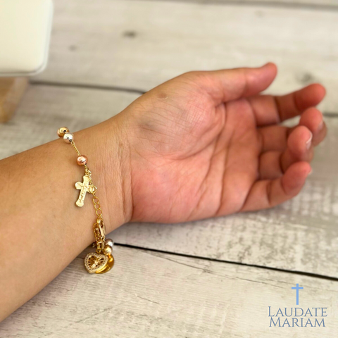 Personalized Our Lady of Guadalupe Bracelet - Heart-Shaped Design