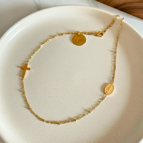 Personalized Miraculous Medal Necklace – Custom Name Engraved