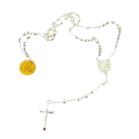 Personalized St. Joseph Rosary – Stainless Steel Silver Beads