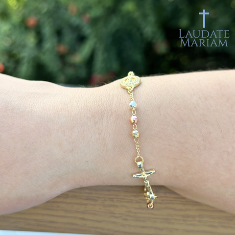 Our Lady of Guadalupe One-Decade Rosary Bracelet with Custom Engraving
