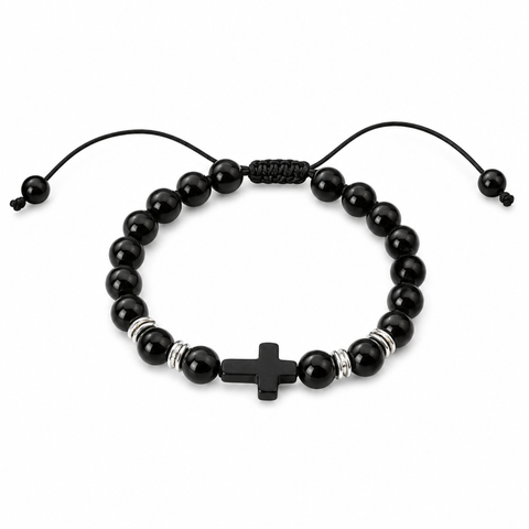 Black Semi-Precious Stone Bracelet