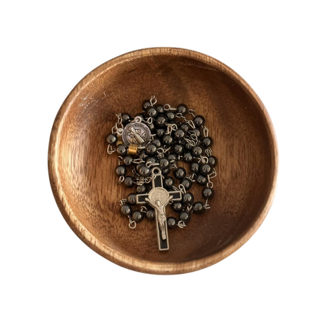 Personalized St. Benedict Protection Rosary – Black Edition