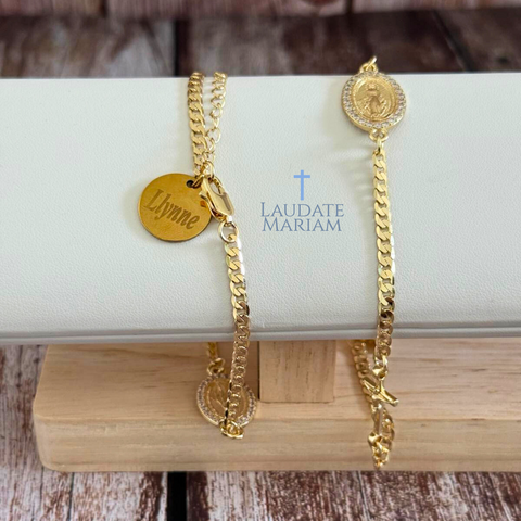 Our Lady Undoer of Knots Bracelet – Personalized Catholic Gift with Gold Medallion