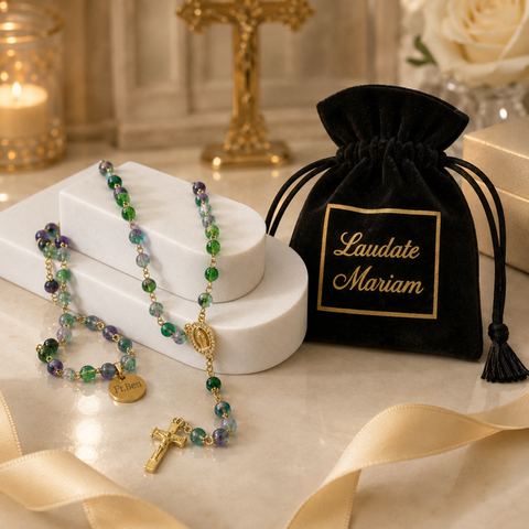 Personalized Marian Medal Catholic Rosary