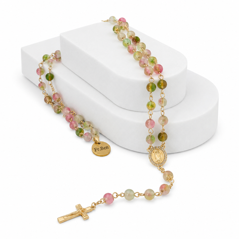 Personalized Marian Medal Catholic Rosary