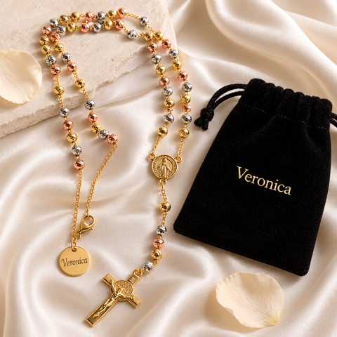 Personalized Tri-Color St. Benedict Rosary