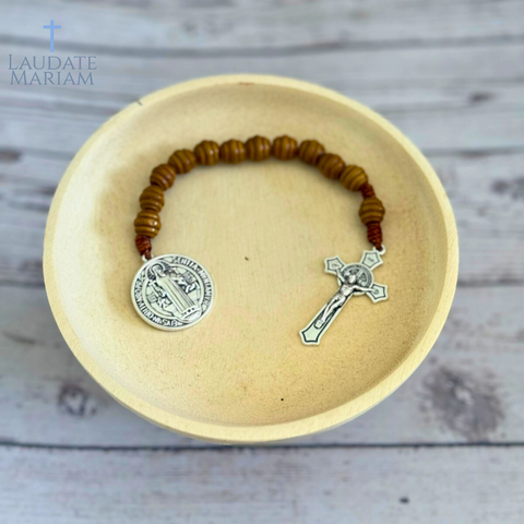 St. Benedict Handheld Cross with Medal & Beads – A Powerful Catholic Sacramental for Protection