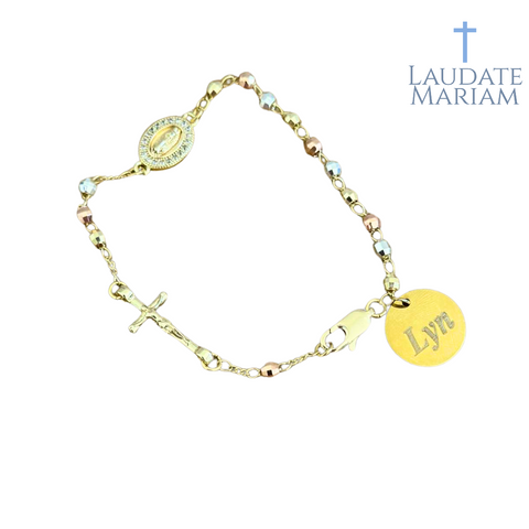 Our Lady of Guadalupe One-Decade Rosary Bracelet with Custom Engraving
