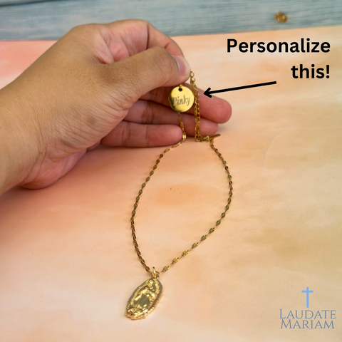 Personalized Our Lady of Guadalupe Pendant Necklace – Gold-Plated Stainless Steel
