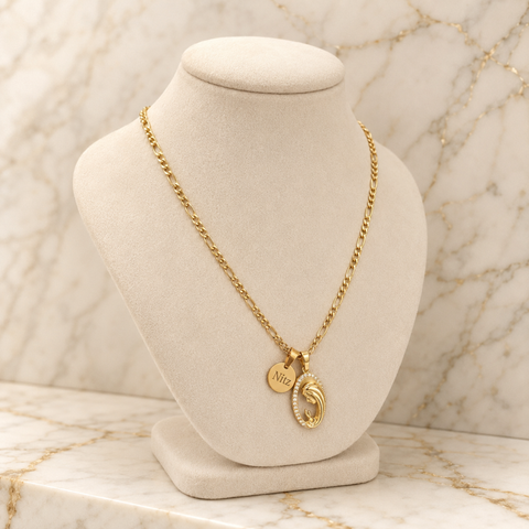 Personalized Blessed Mother Praying Hands Necklace
