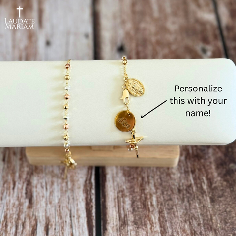 Personalized Our Lady of Guadalupe Bracelet with Cross