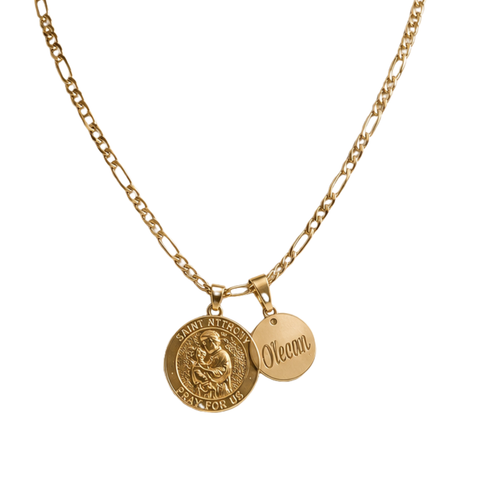 Personalized St. Anthony Medal Necklace