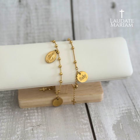 Personalized Miraculous Medal Rosary Bracelet