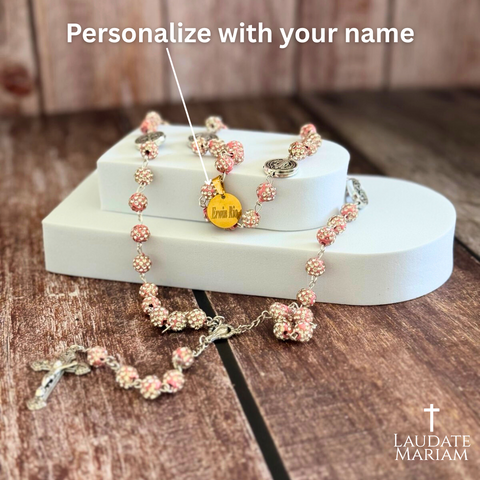 Personalized St. Benedict Rosary with Rhinestone Beads – Catholic Sacramental for Protection