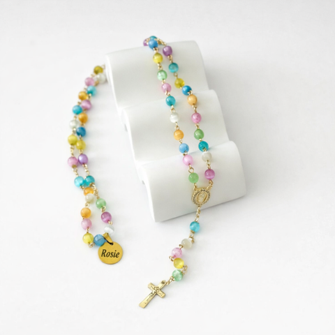 Personalized Marian Medal Catholic Rosary