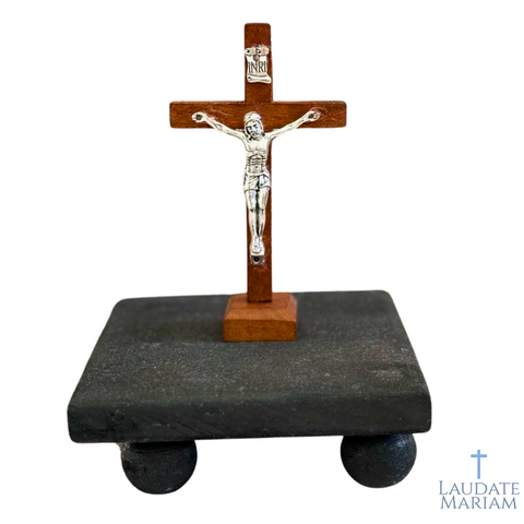 Wooden Standing Crucifix – Handcrafted Catholic Cross | Perfect for Home, Office, or Prayer Space