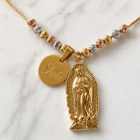 Our Lady of Grace Virgin Mary Medal Necklace