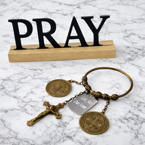 Complete Home Blessing Kit – Personalized Door Hanger + Prayer Plaque