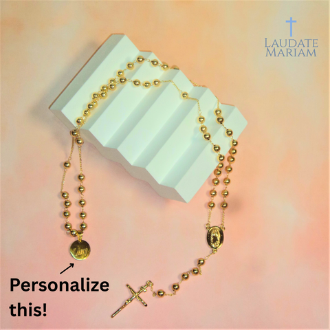 Our Lady of Guadalupe Personalized Rosary – Custom Engraved Stainless Steel Beads