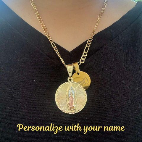Personalized Our Lady of Guadalupe Necklace with Customized Pendant