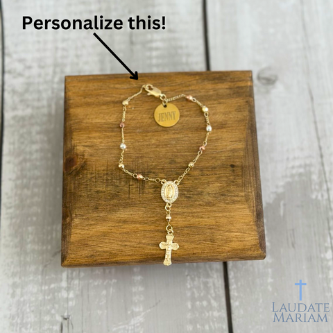 Our Lady of Guadalupe Personalized Rosary Bracelet