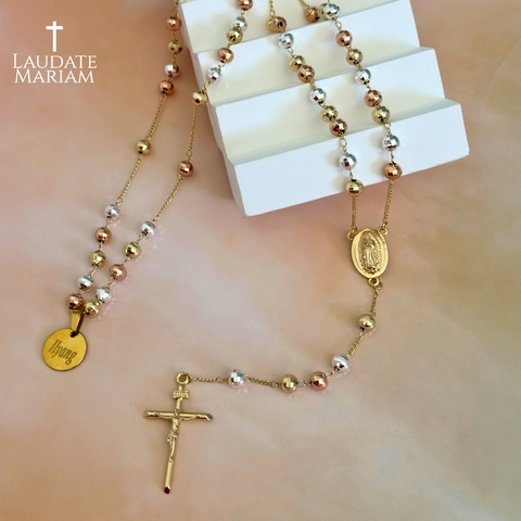 Our Lady of Guadalupe Personalized Rosary – Custom Engraved Stainless Steel Beads