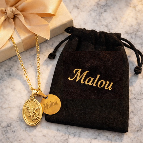 St. Michael the Archangel Necklace with Personalized Name Charm – Gold Catholic Pendant