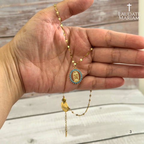 Our Lady of Guadalupe Necklace – Gold-Plated & Customizable Name Pendant