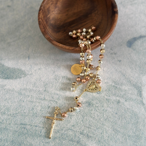 Immaculate Heart of Mary Personalized Tricolor Rosary