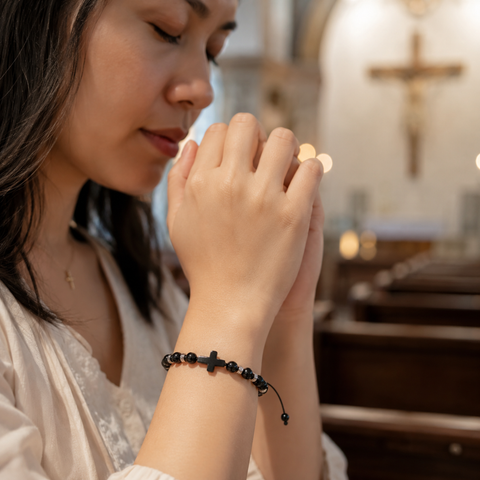 Black Semi-Precious Stone Bracelet