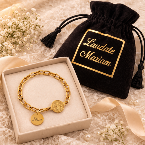 St. Benedict Stainless Steel Bracelet for Women (Gold & Silver) Catholic Protection Jewelry