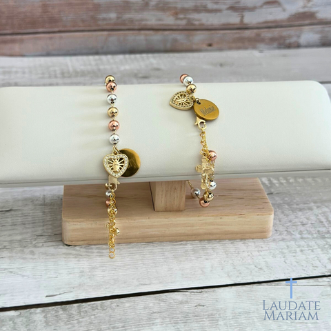 Personalized Our Lady of Guadalupe Bracelet - Heart-Shaped Design