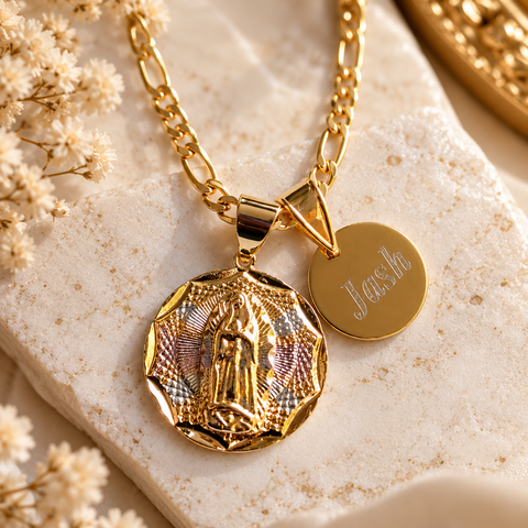 Personalized Marian Necklace – Gold-Plated Virgin Mary Pendant