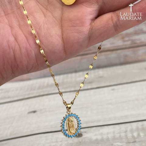 Our Lady of Guadalupe Necklace – Gold-Plated & Customizable Name Pendant