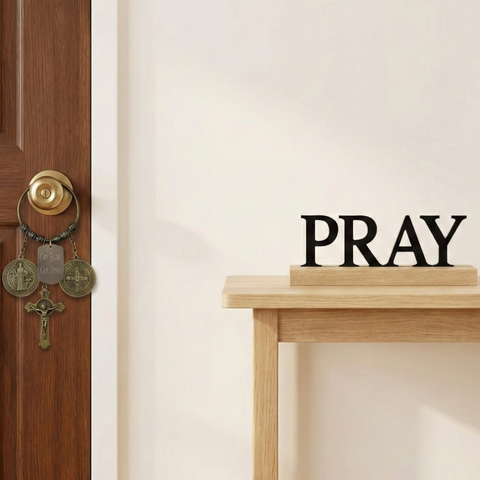 Complete Home Blessing Kit – Personalized Door Hanger + Prayer Plaque