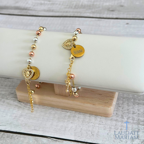 Personalized Our Lady of Guadalupe Bracelet - Heart-Shaped Design
