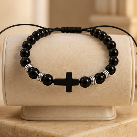 Black Semi-Precious Stone Bracelet