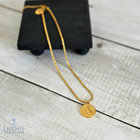 Personalized Our Lady of Fatima Necklace – 100% Gold-Plated Stainless Steel