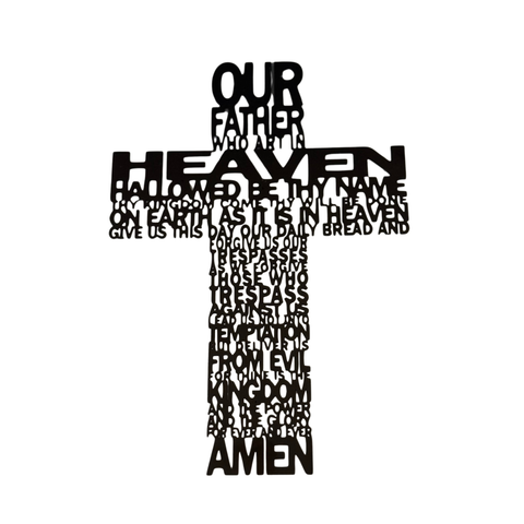 Our Father Metal Wall Cross – Lord’s Prayer Christian Home Decor