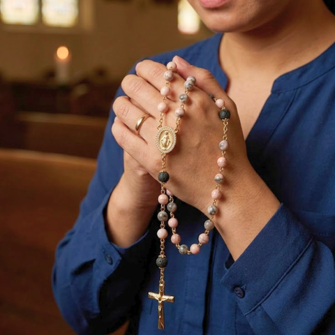 Personalized Marian Medal Catholic Rosary
