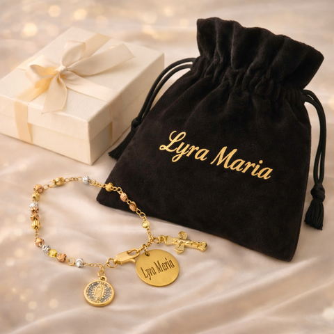 Our Lady of Guadalupe Tri-Color Rosary Bracelet – Stainless Steel Personalized Catholic Gift