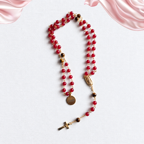 Handmade and Personalized Mariam Rosary with Glass beads