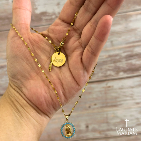 Our Lady of Guadalupe Necklace – Gold-Plated & Customizable Name Pendant