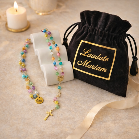 Personalized Marian Medal Catholic Rosary