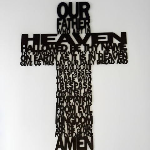 Our Father Metal Wall Cross – Lord’s Prayer Christian Home Decor